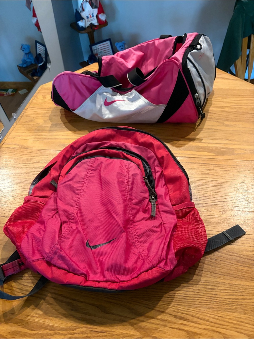 Nike Hot Pink and White Women's Backpack and Duffle Set